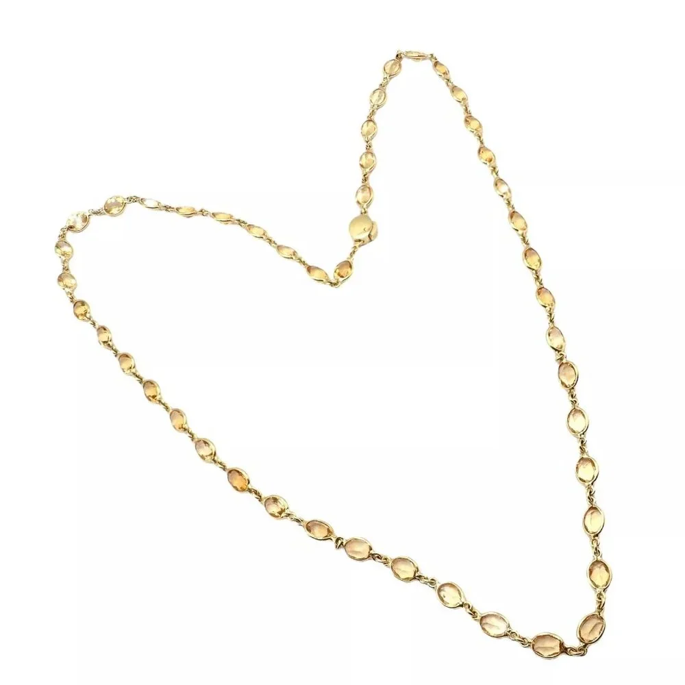 Rare! Authentic Laura Munder 18k Yellow Gold Citrine Long 24